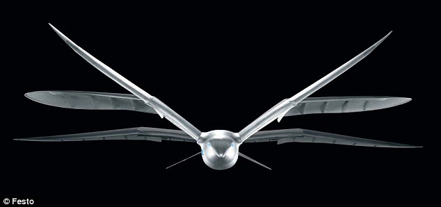 The SmartBird's wings move up and down but also rotate and change angles for aerodynamic flight.