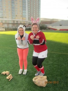 Melissa and Erin leading our 1st annual Easter Egg HUnt