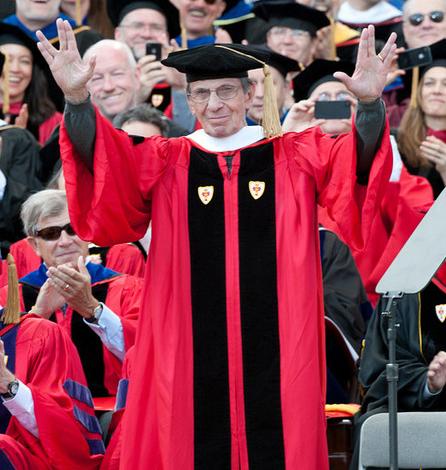 Leonard Nimoy encourages the Class of 2012 to "live long and prosper."