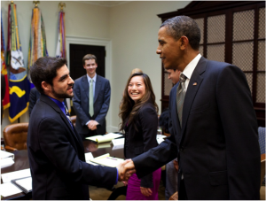 Sam Vaghar and President Obama