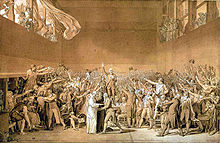 David's Depiction of The Tennis Court Oath, "Le Serment du Jeu de paume", 1791