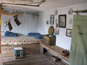 Inside a traditional turf house