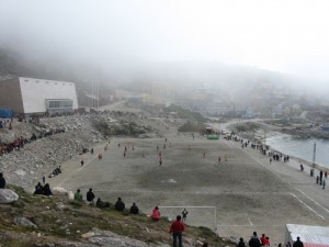 A view of the pitch
