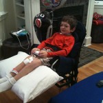 Ben recovering from double knee surgery, November 2011