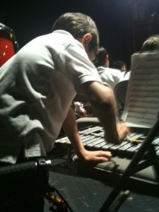 Ben playing mallets at All Town Band, June 2012