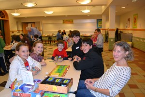 5th graders (and parent) at game night, March 2012