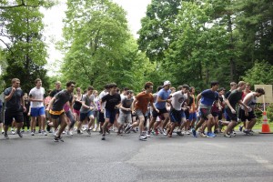 Students kick off the 2014 BUTI 5k Run at Yokun Avenue in Lenox, MA
