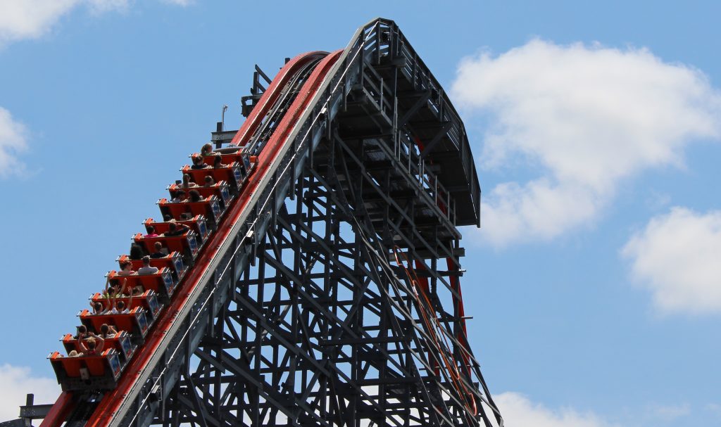 The Wicked Cyclone pulls cars up a 109- foot hill -- the equivalent of a ten story building.