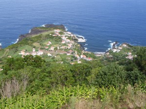 A view of Faja Ouvidor from the central ridge of Sao Jorge
