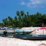 longboats on south shore of koh samui 