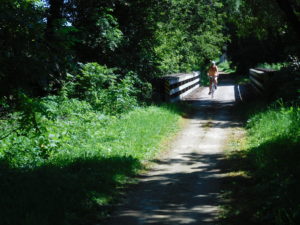 Another cyclist on the rail trail