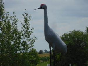 Steele is famous for having the worlds largest sand crane statue
