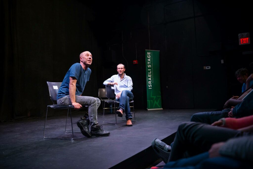 Mr. Keren and Mr. Ben-Aharon took questions from the audience following the staged reading. Photo courtesy of Mr. Ben-Aharon.