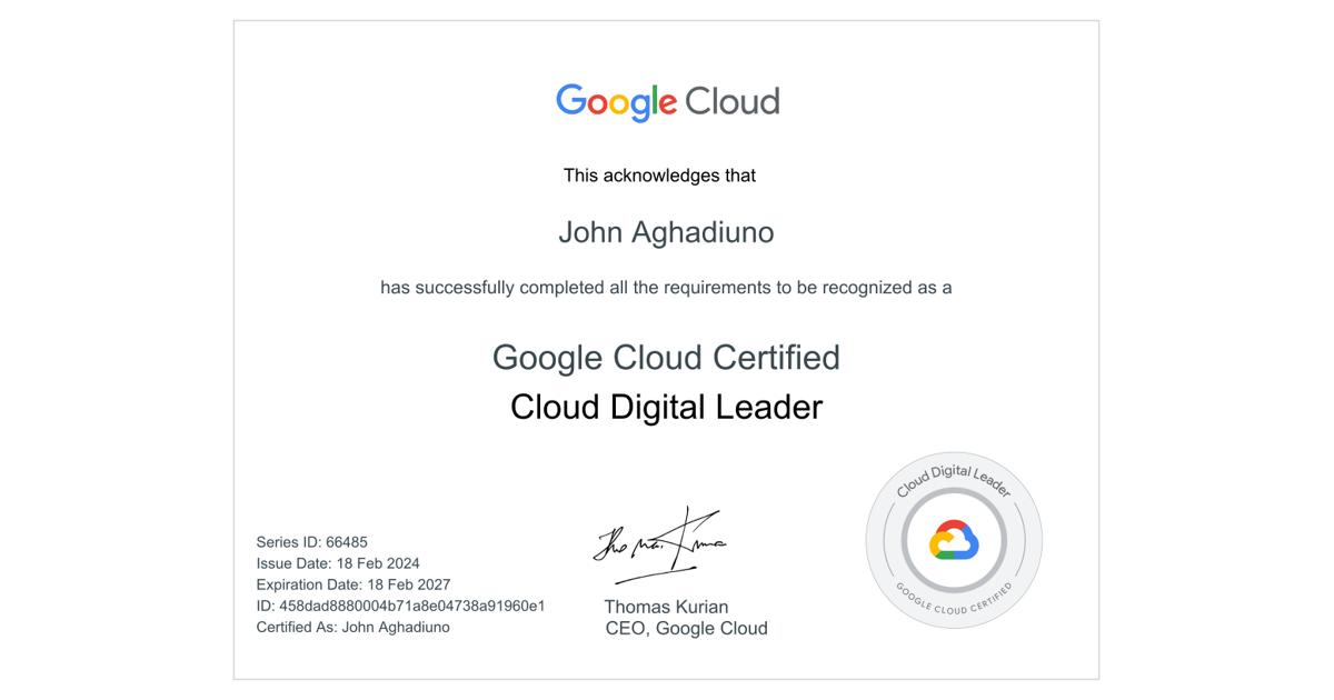 Google Cloud Digital Leader