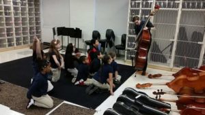 1st grade gets their first look at a bass!