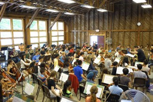 YAO musicians rehearse in Tanglewood's West Barn 