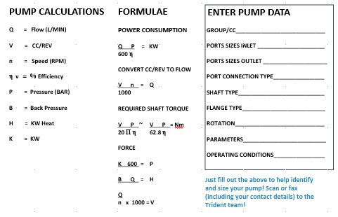 How do you calculate the flow of a hydraulic pump?