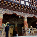 dzong entrance.  there's a check and balance system.  for each political position, there's a religious figure who checks the political decisions. 