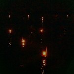 lanterns floating at loi krathong.  stunning sight. 