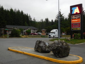 The first night was spent at a truck stop outside of North Bend