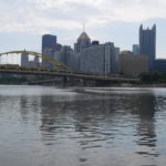 A view from the bike trail of downtown Pittsburgh
